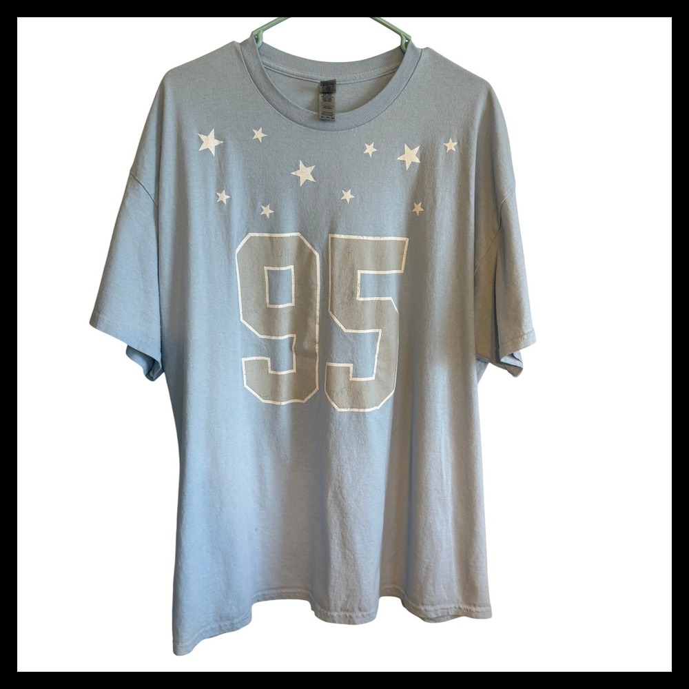 Gildan 2XL Light Blue Graphic T Shirt 95 Stars Tee